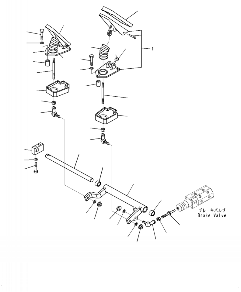 Wheel Loaders Komatsu / WA470-7 S/N A47001-UP(WA470-7) / K0210-001002 ROPS CAB AND FLOOR FRAME GROUP BRAKE PEDAL(K-017 : K0210-001002)