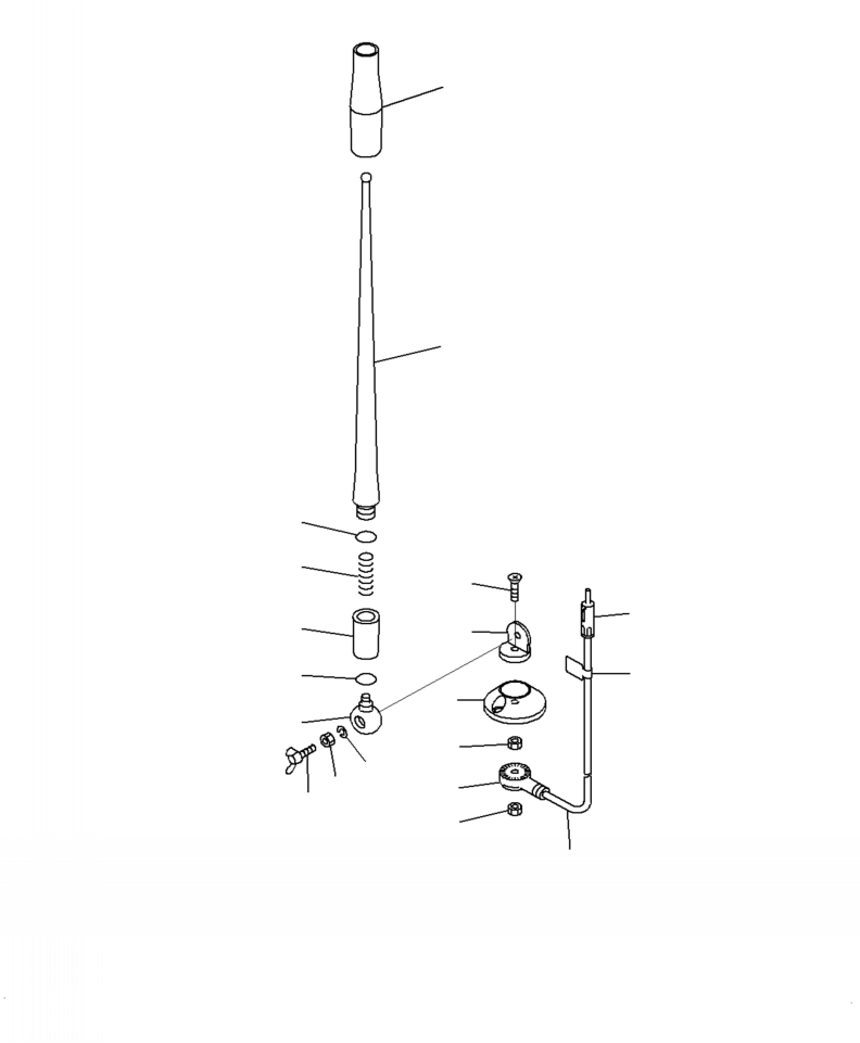Wheel Loaders Komatsu / WA470-7 S/N A47001-UP(WA470-7) / K0210-001032 ROPS CAB AND FLOOR FRAME GROUP RUBBER ANTENNA(K-085 : K0210-001032)