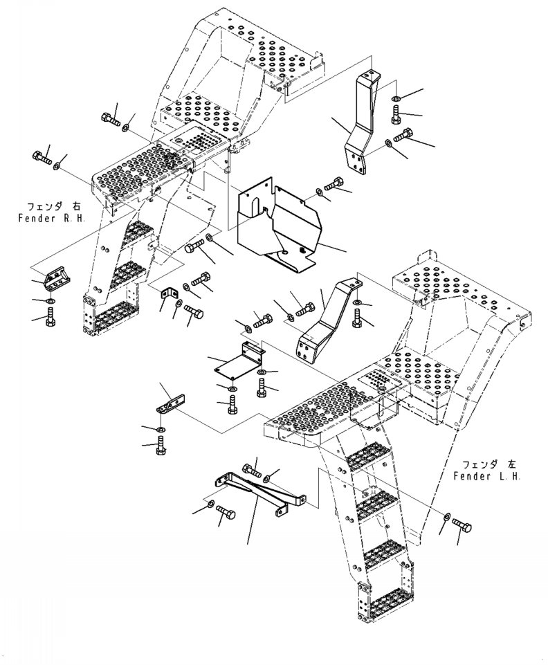 Wheel Loaders Komatsu / WA470-7 S/N A47001-UP(WA470-7) / M4310-001003 LADDER BRACKET AND COVER(M-067 : M4310-001003)