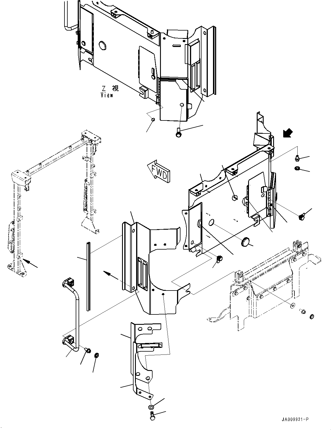 Wheel Loaders Komatsu / WA470-7 S/N H52051-UP(WA470_7H) / Hood, Cover and Handrail(M001015 : M4100-001015)