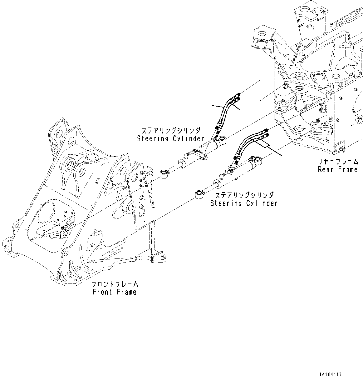 Wheel Loaders Komatsu / WA475-10E0 S/N 120001 - UP(WA4751EJ) / STEERING CYLINDER, PIPING(J4140-001003 : J4140-001003)