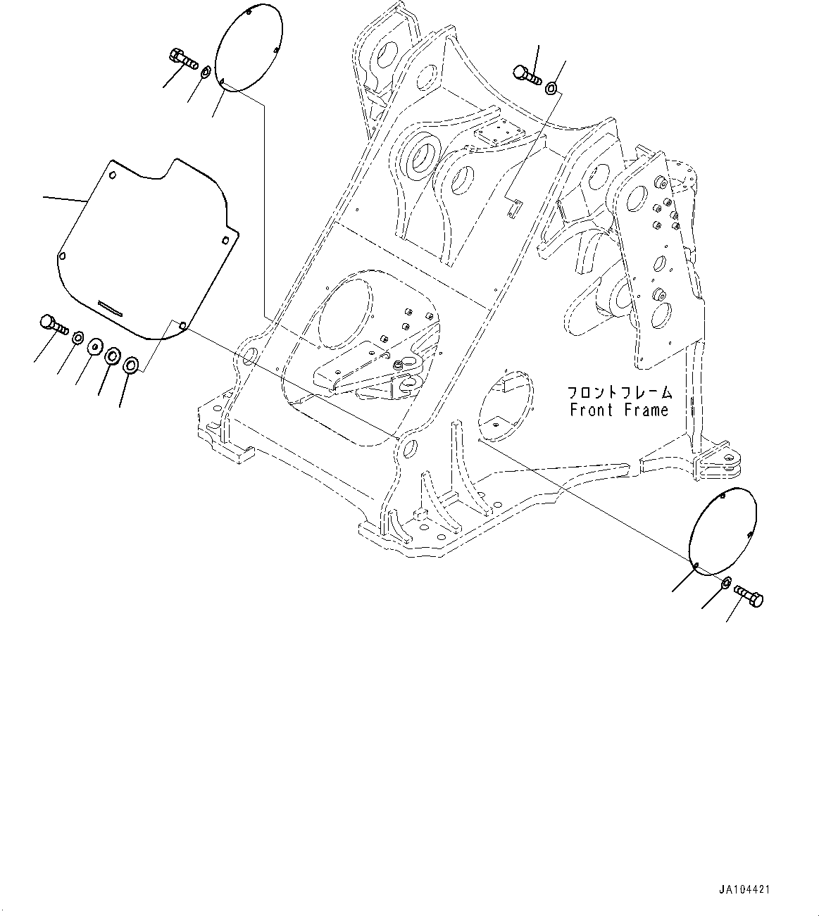 Wheel Loaders Komatsu / WA475-10E0 S/N 120001 - UP(WA4751EJ) / ARTICULATE LOCK BAR AND FRAME COVER, FRONT COVER(J4190-003002 : J4190-003002)