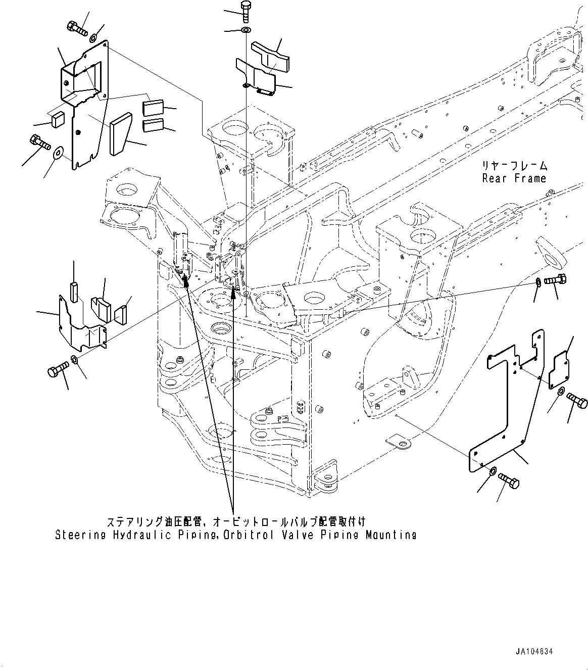 Wheel Loaders Komatsu / WA475-10E0 S/N 120001 - UP(WA4751EJ) / ARTICULATE LOCK BAR AND FRAME COVER, SIDE COVER(J4190-004003 : J4190-004003)