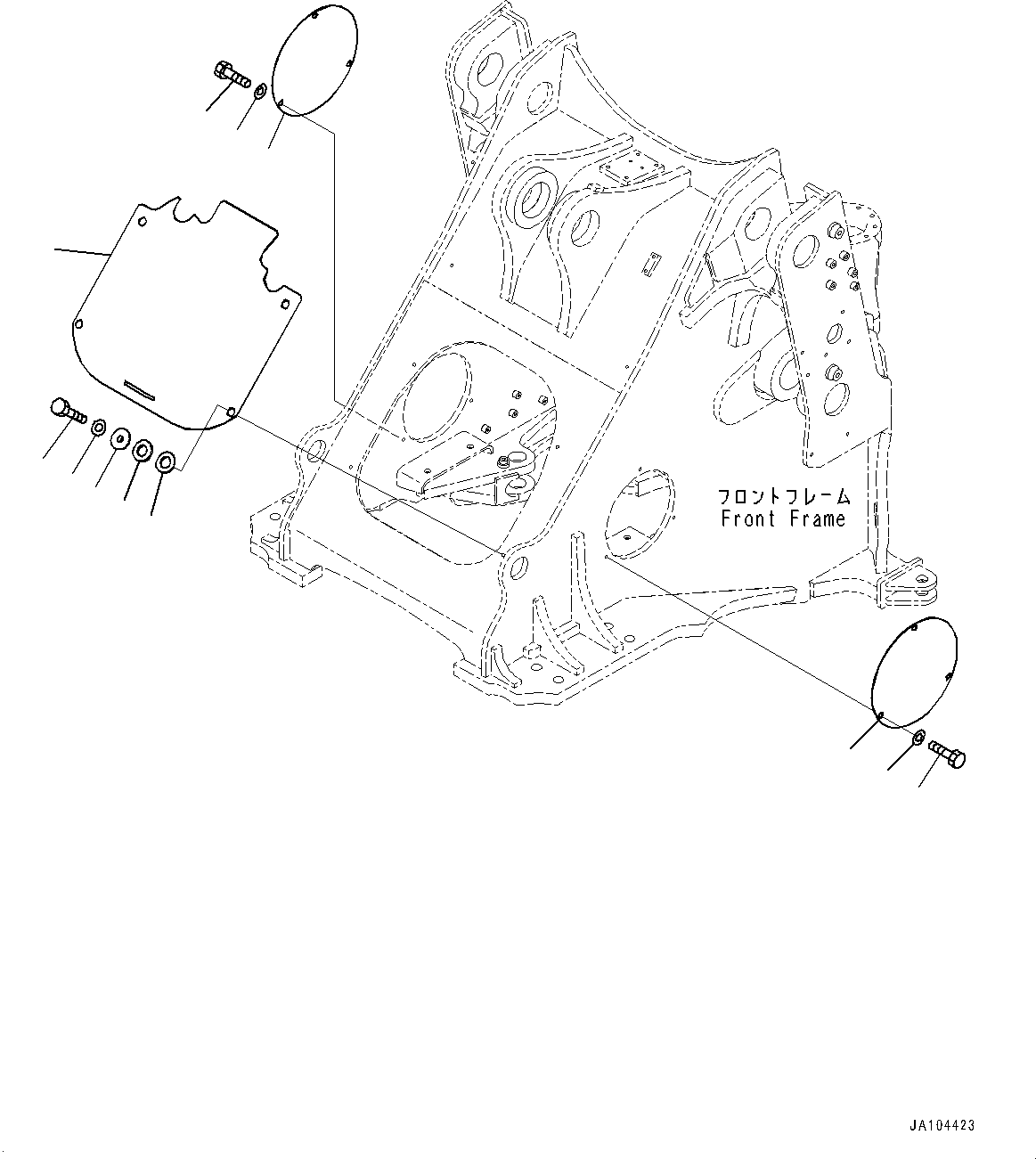 Wheel Loaders Komatsu / WA475-10E0 S/N 120001 - UP(WA4751EJ) / ARTICULATE LOCK BAR AND FRAME COVER, FRONT COVER(J4190-004002 : J4190-004002)