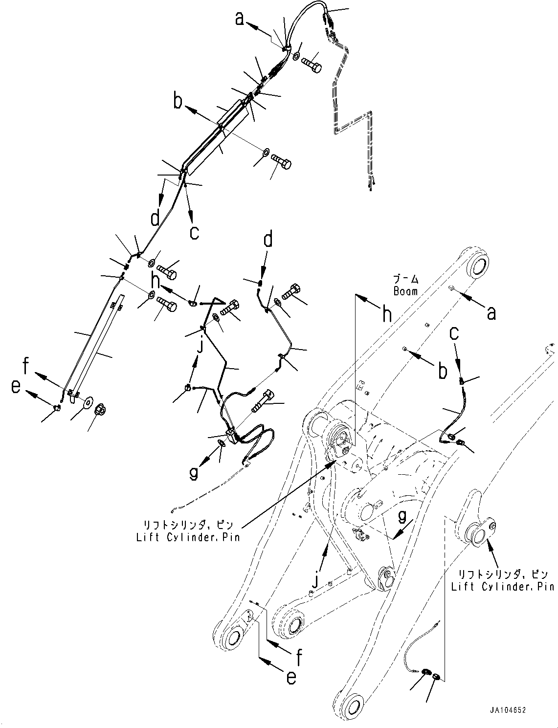 Wheel Loaders Komatsu / WA475-10E0 S/N 120001 - UP(WA4751EJ) / REMOTE GREASING SYSTEM, FEEDER, BELL CRANK(J4710-002002 : J4710-002002)