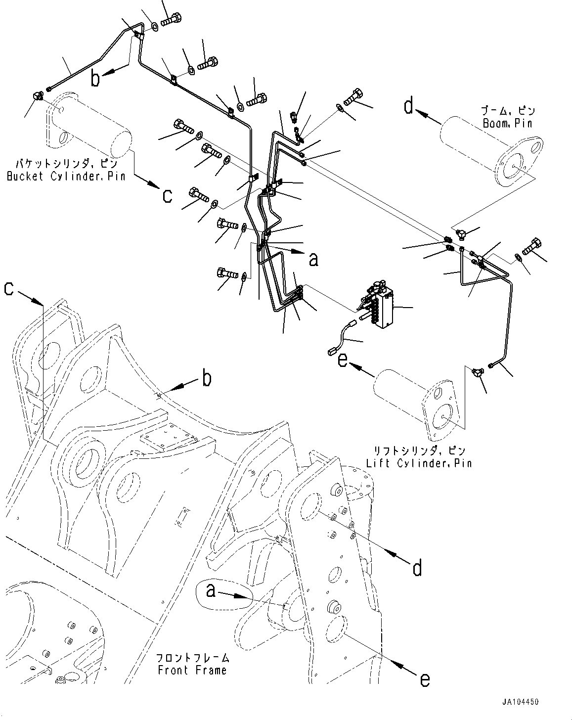 Wheel Loaders Komatsu / WA475-10E0 S/N 120001 - UP(WA4751EJ) / REMOTE GREASING SYSTEM, FEEDER, FRONT(J4710-002004 : J4710-002004)