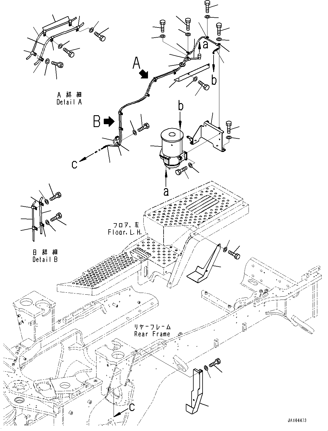 Wheel Loaders Komatsu / WA475-10E0 S/N 120001 - UP(WA4751EJ) / REMOTE GREASING SYSTEM, PUMP(J4710-003008 : J4710-003008)