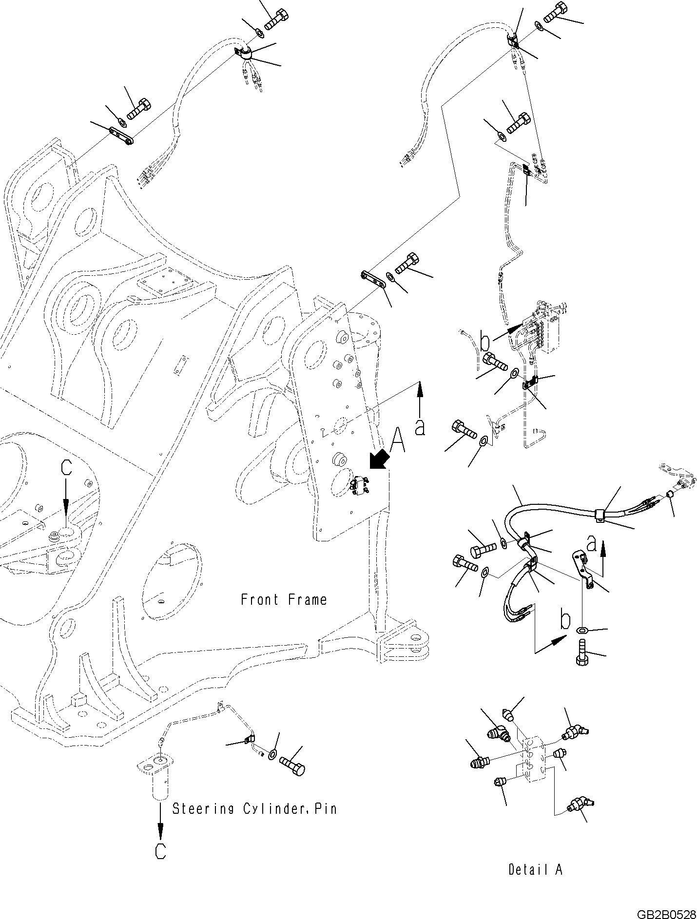 Wheel Loaders Komatsu / WA475-10E0 S/N 120001 - UP(WA4751EJ) / REMOTE GREASING SYSTEM, FEEDER PIPING MOUNTING(J4710-003007 : J4710-003007)