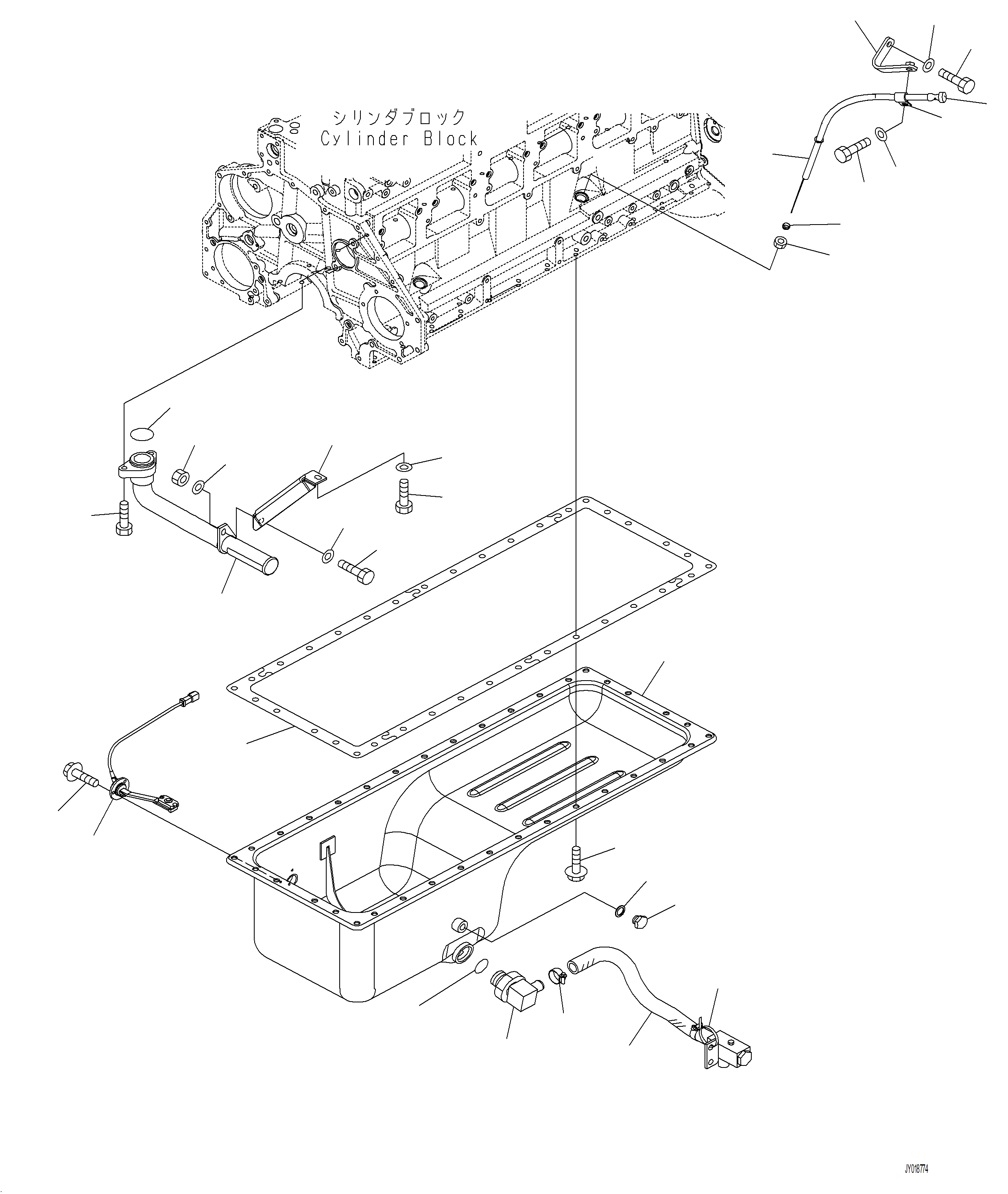 Wheel Loaders Komatsu / WA480-8 SN A48001-UP(WA480-8) / A2110-001001 OIL PAN AND SUCTION TUBE(A-074 : A2110-001001)