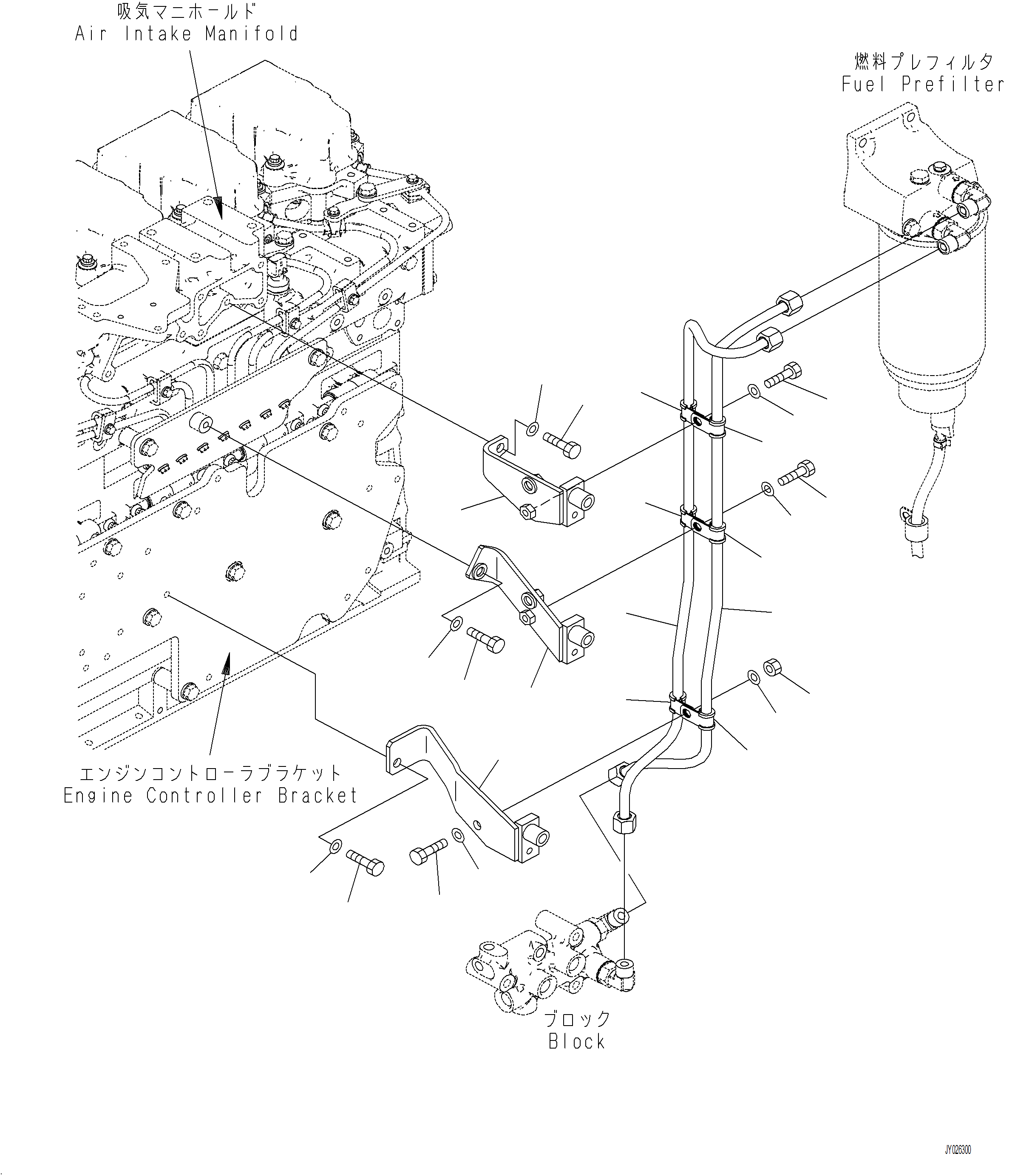 Wheel Loaders Komatsu / WA480-8 SN A48001-UP(WA480-8) / A4150-001002 FUEL PREFILTER PIPING(A-148 : A4150-001002)