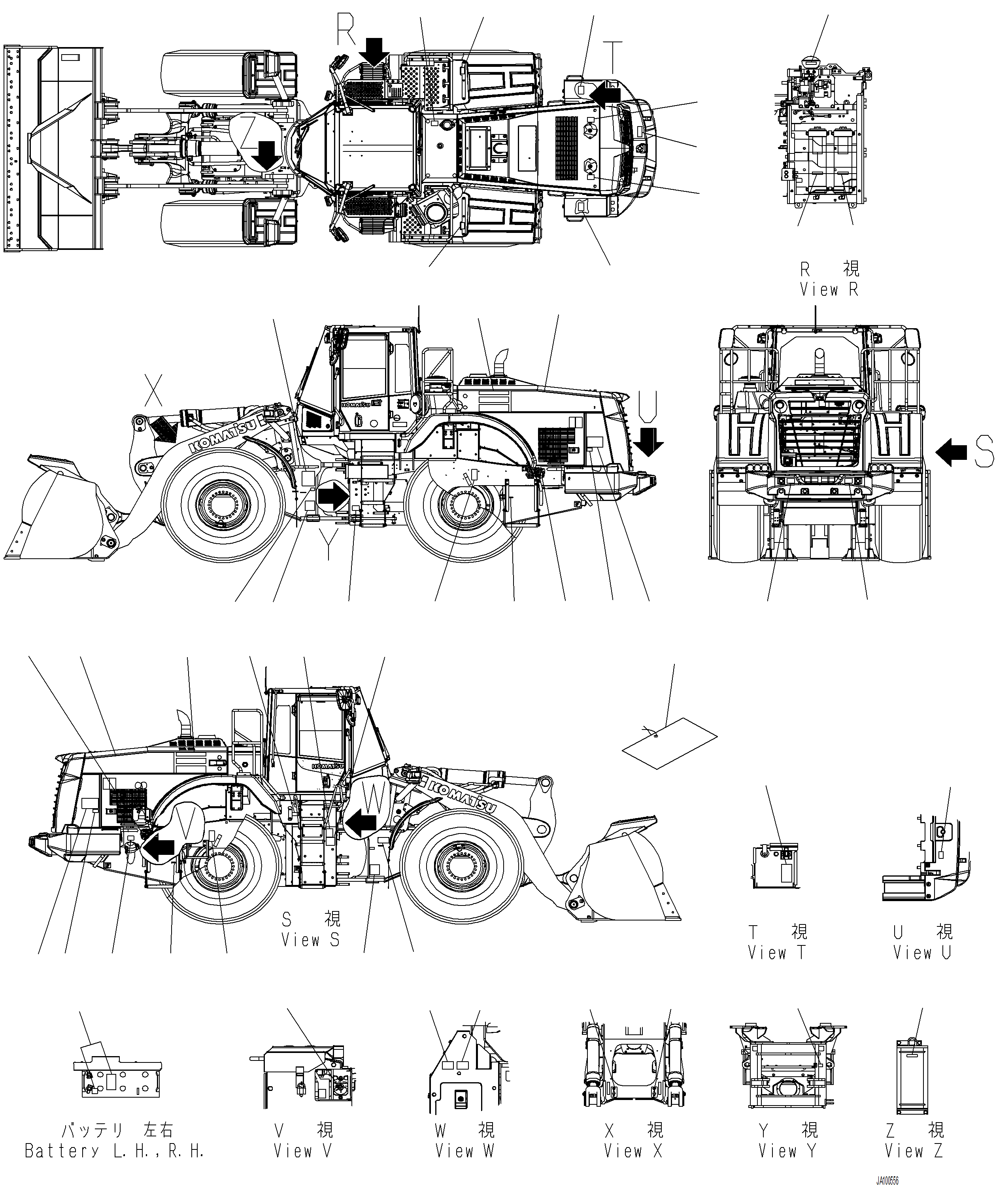 Wheel Loaders Komatsu / WA480-8 SN A48001-UP(WA480-8) / U0100-002001 DECAL EXTERIOR (ENGLISH, USA AND PUERTO RICO)(U-002 : U0100-002001)