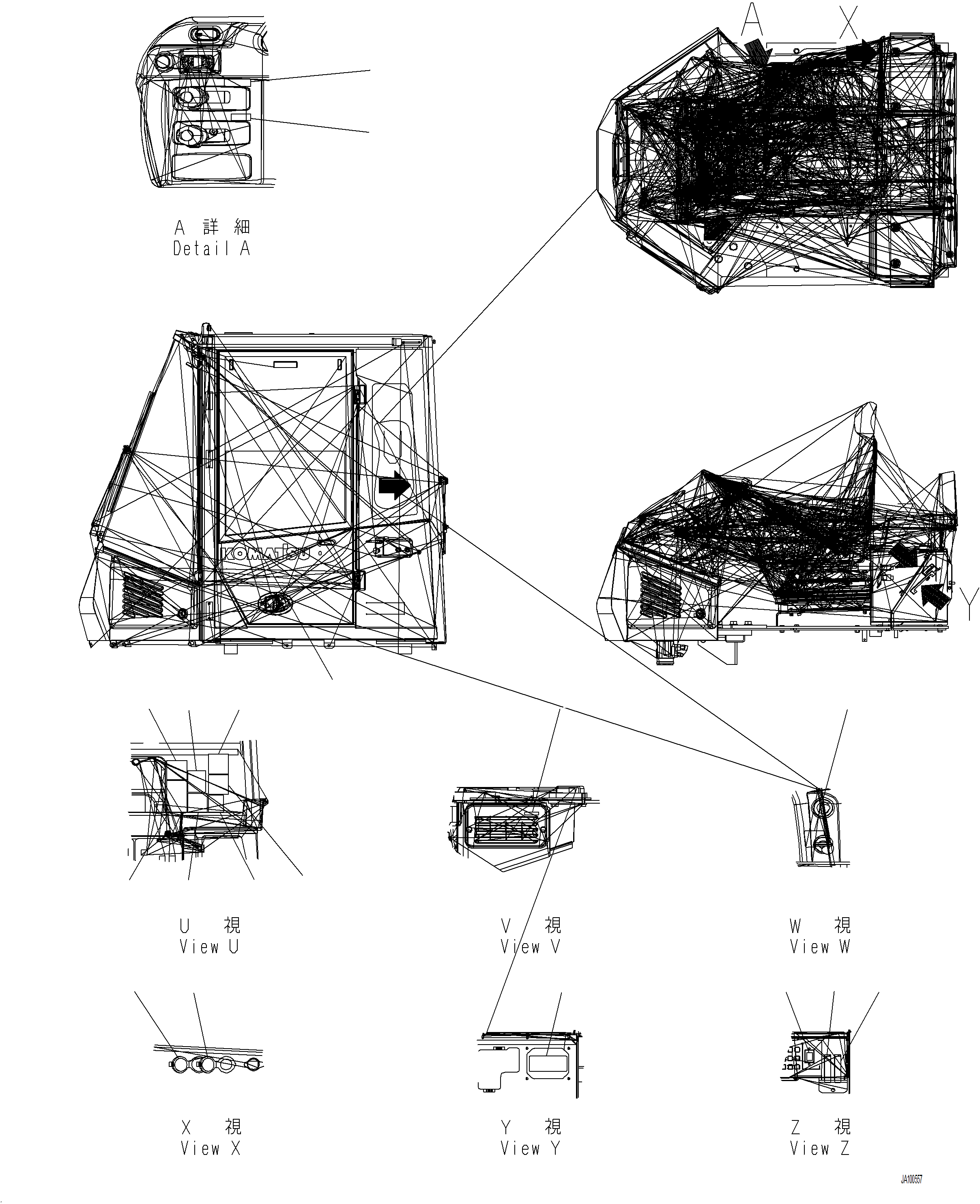 Wheel Loaders Komatsu / WA480-8 SN A48001-UP(WA480-8) / U0100-002002 DECAL INTERIOR (ENGLISH, USA AND PUERTO RICO, WITH 2-EPC LEVER LOADER CONTROL)(U-006 : U0100-002002)