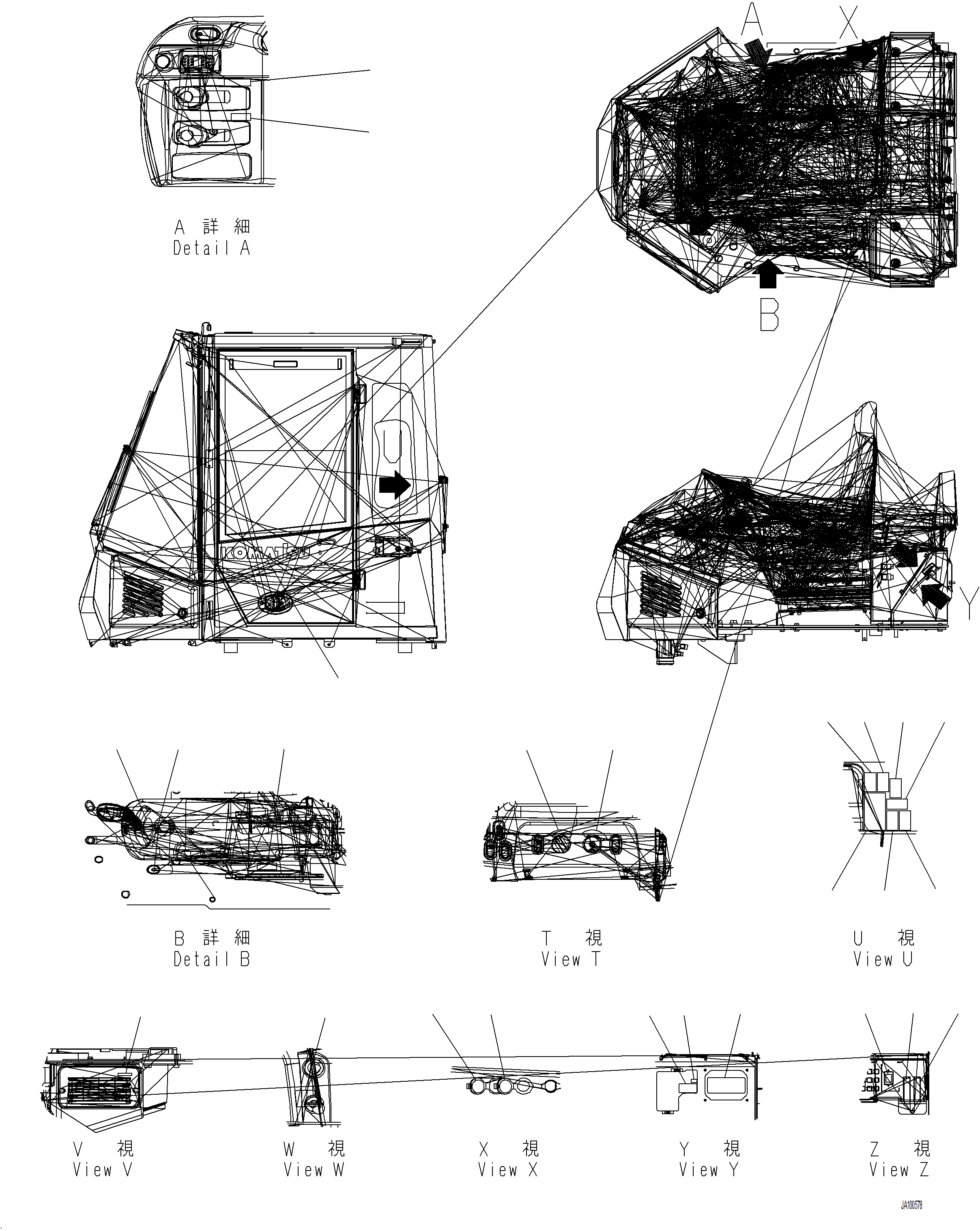 Wheel Loaders Komatsu / WA480-8 SN A48001-UP(WA480-8) / U0100-009002 DECAL INTERIOR (ENGLISH, USA AND PUERTO RICO, WITH 2-EPC LEVER LOADER CONTROL, AJSS)(U-014 : U0100-009002)