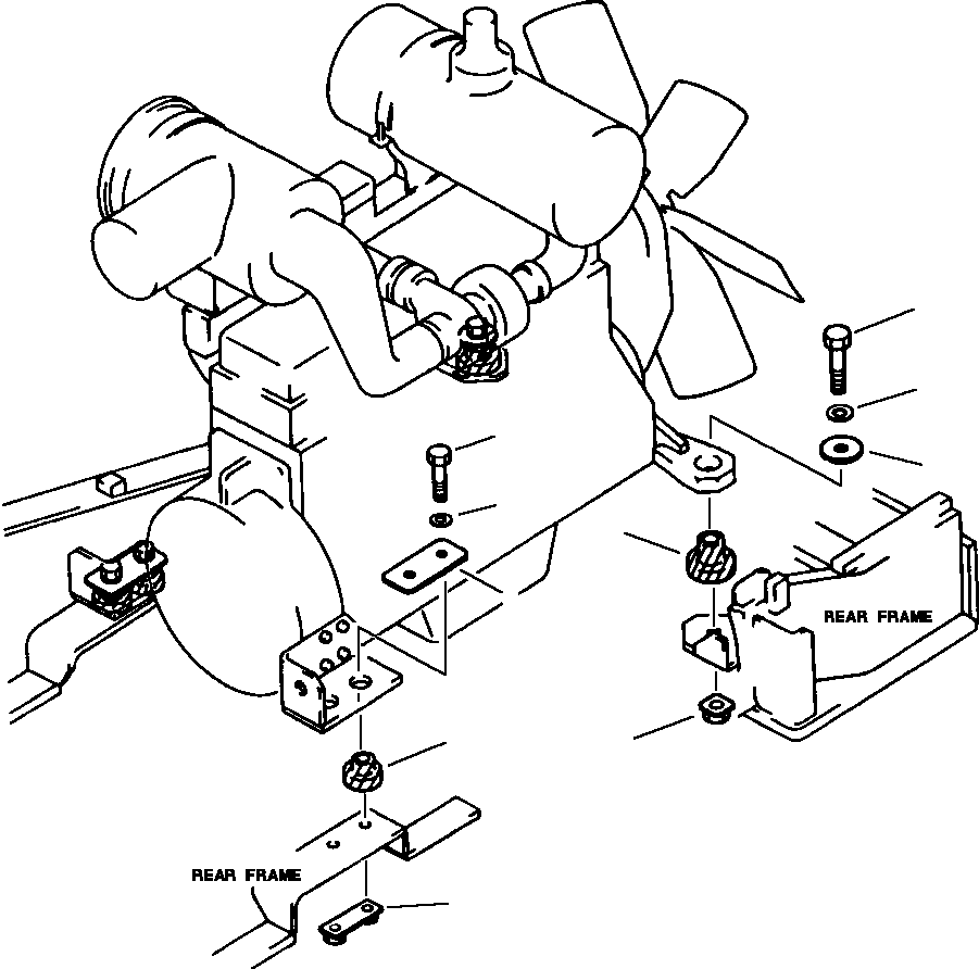 Wheel Loaders Komatsu / WA500-1L SUPPLEMENT S/N 10420-UP & A10411-A20853(WA5001SP) / ENGINE MOUNTING PARTS(01-002 : 12ADW500.001)