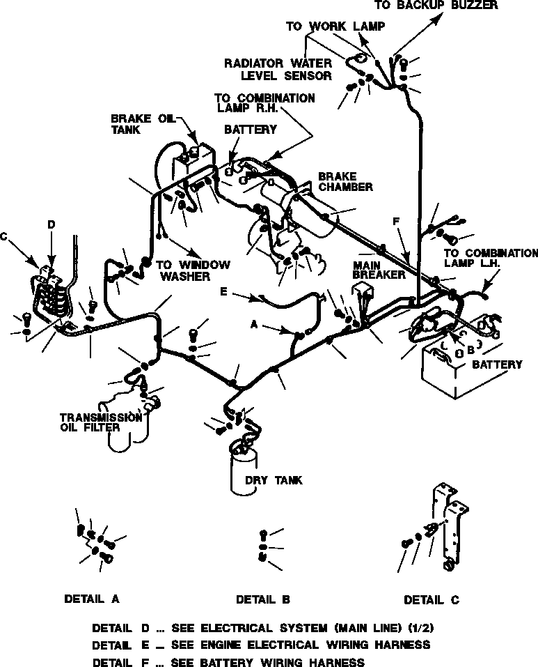 Wheel Loaders Komatsu / WA500-1L SUPPLEMENT S/N 10420-UP & A10411-A20853(WA5001SP) / ELECTRICAL SYSTEM (MAIN LINE - ENGINE COMPARTMENT) (2/2)(01-008 : 08ADW500.001)