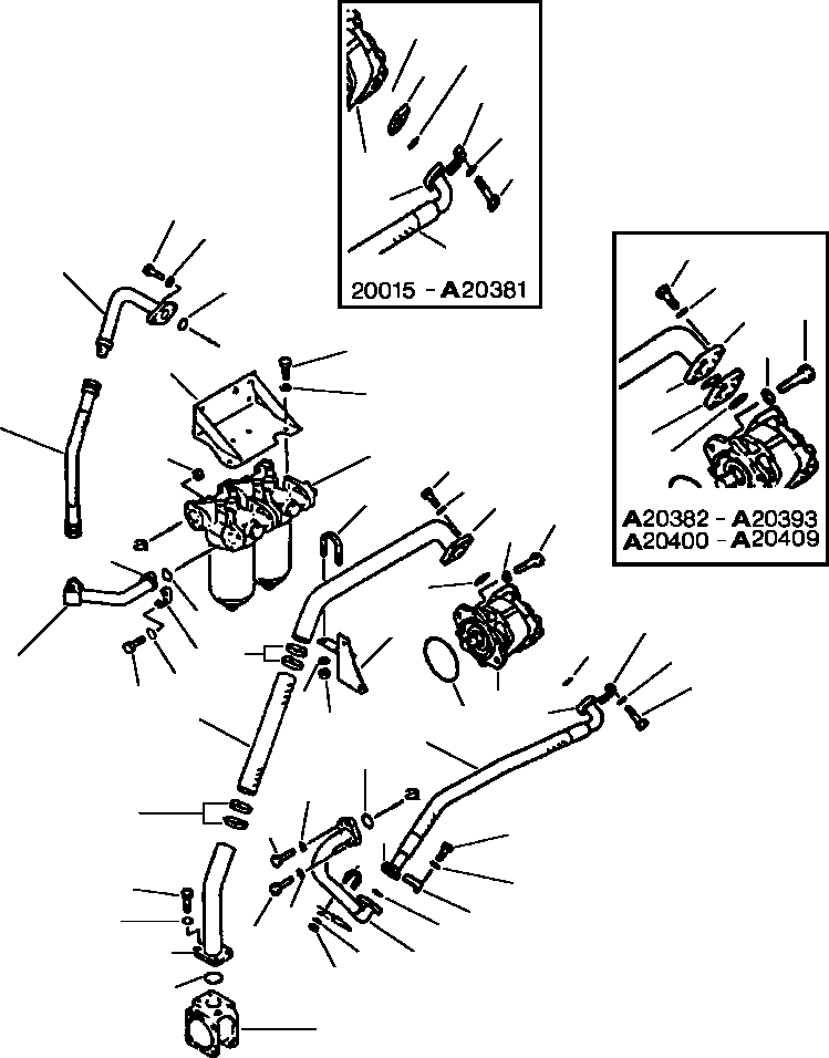 Wheel Loaders Komatsu / WA500-1L SUPPLEMENT S/N 10420-UP & A10411-A20853(WA5001SP) / TORQUE CONVERTER AND TRANSMISSION PIPING(02-010 : 07BHW500.001)