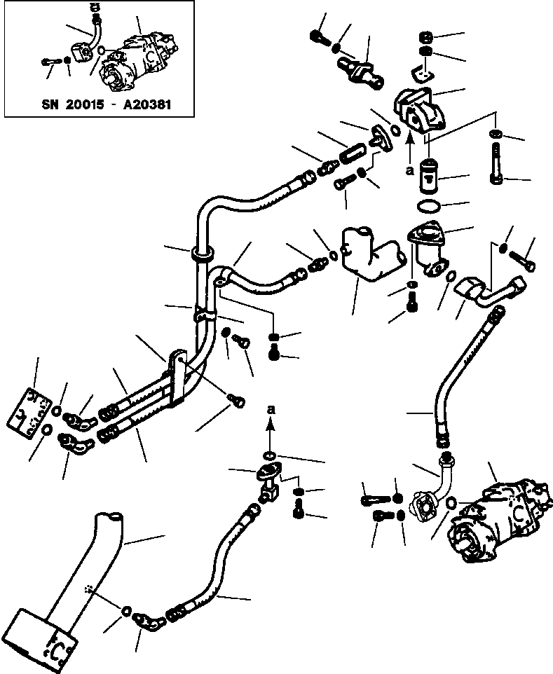 Wheel Loaders Komatsu / WA500-1L SUPPLEMENT S/N 10420-UP & A10411-A20853(WA5001SP) / HYDRAULIC PILOT CONTROL PIPING PUMP TO RELIEF VALVE(06-010 : 10AHW500.001)