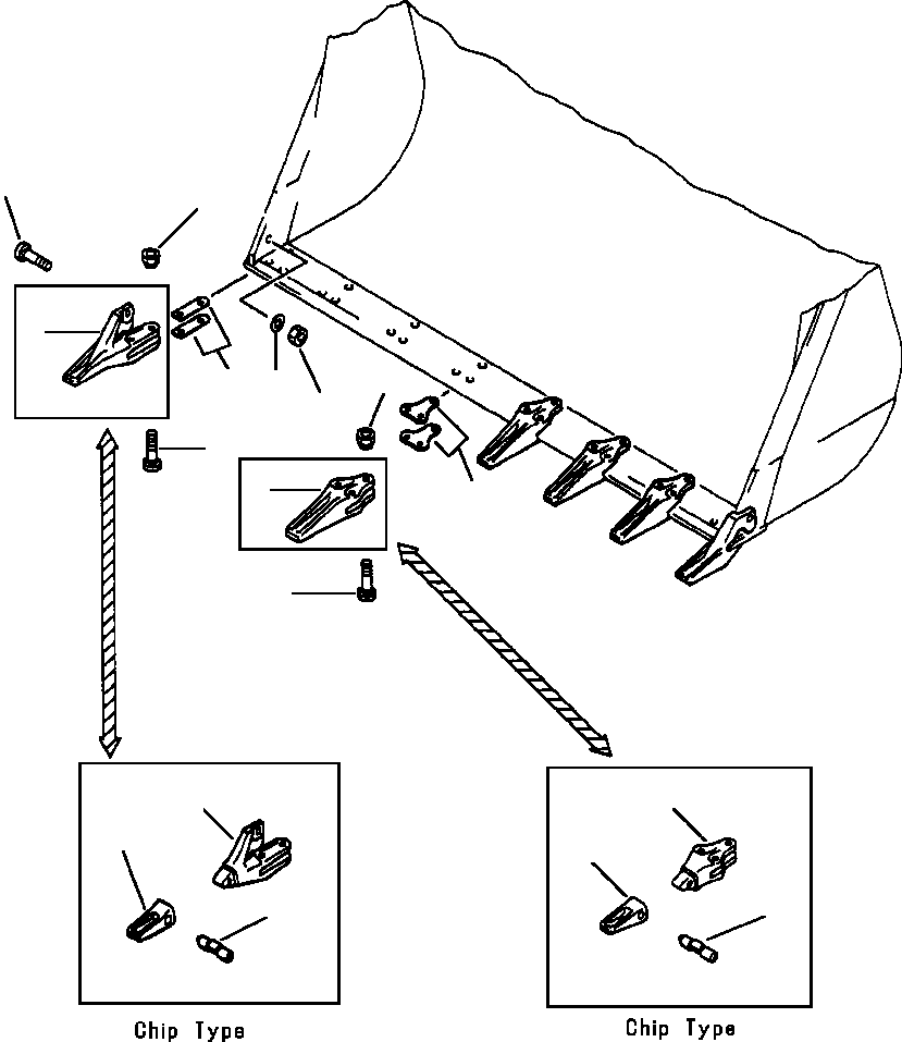 Wheel Loaders Komatsu / WA500-1L SUPPLEMENT S/N 10420-UP & A10411-A20853(WA5001SP) / BUCKET TEETH (BOLT-ON TYPE)(07-018 : 17DHW500.001)