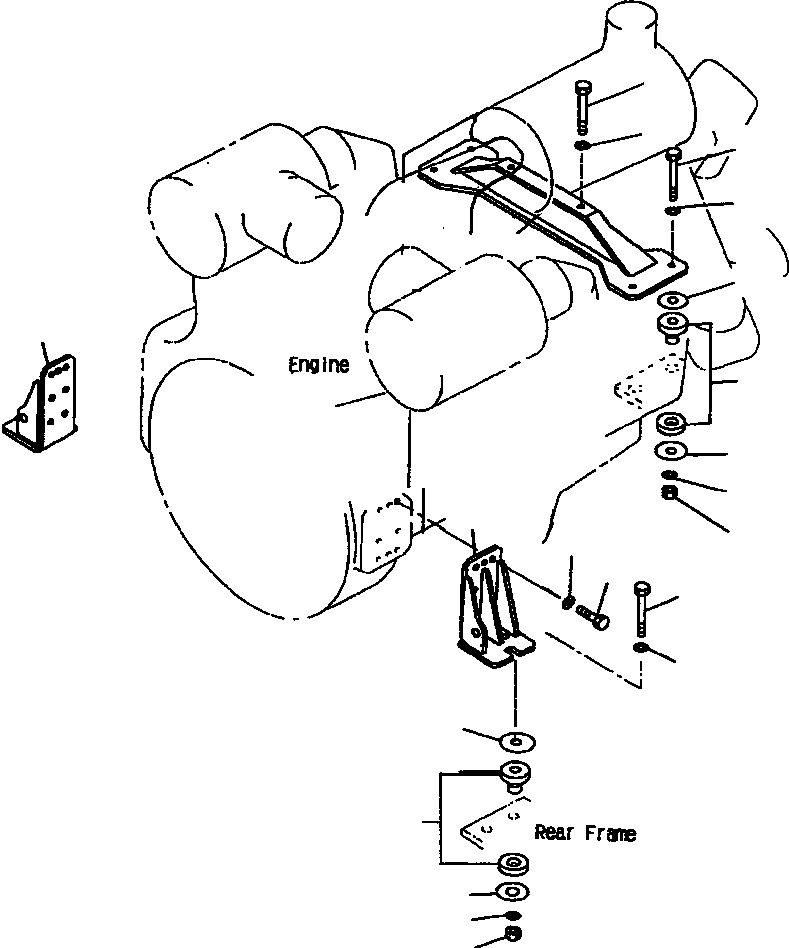 Wheel Loaders Komatsu / WA800-2LC S/N A20020-UP(WA8002LC) / FIG NO. 1001 ENGINE MOUNTING PARTS(01-002 : 12ADW800.002)