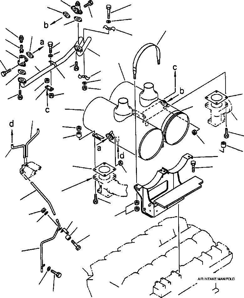 Wheel Loaders Komatsu / WA800-2LC S/N A20020-UP(WA8002LC) / FIG NO. 1101 MUFFLER AND MOUNTING(01-010 : 12AZW800.001)