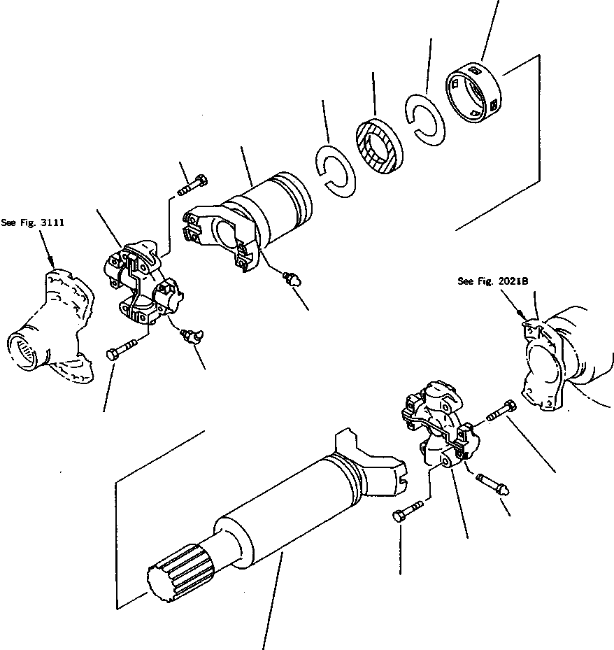 Wheel Loaders Komatsu / WA800-2LC S/N A20020-UP(WA8002LC) / FIG NO. 2001A UNIVERSAL JOINT GREASEABLE SPLINE(02-002 : 07ERW800.001)