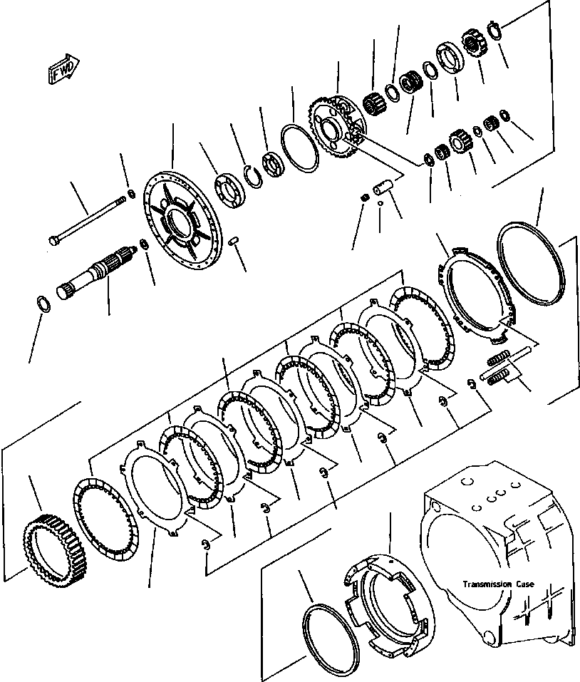 Wheel Loaders Komatsu / WA800-2LC S/N A20020-UP(WA8002LC) / FIG NO. 2511 TRANSMISSION (REVERSE CLUTCH)(02-026 : 07CZW800.001)