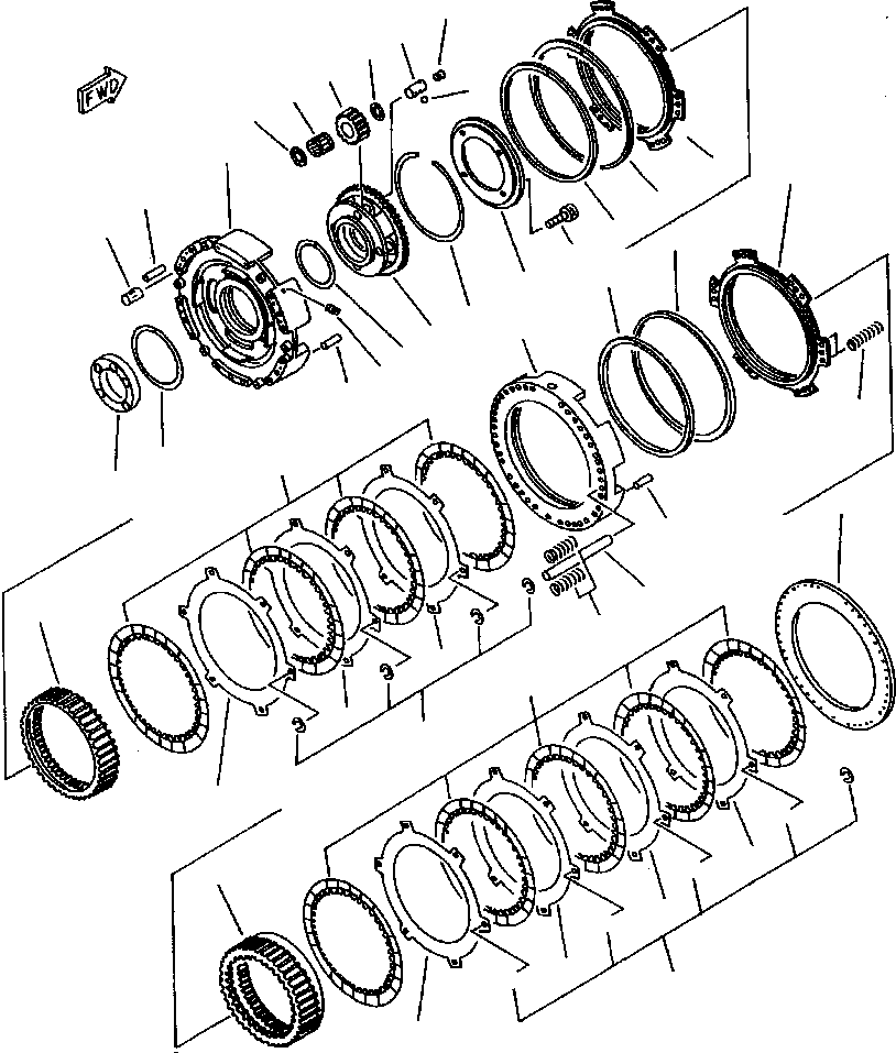 Wheel Loaders Komatsu / WA800-2LC S/N A20020-UP(WA8002LC) / FIG NO. 2513 TRANSMISSION (1ST AND 2ND CLUTCH)(02-030 : 07CZW800.003)