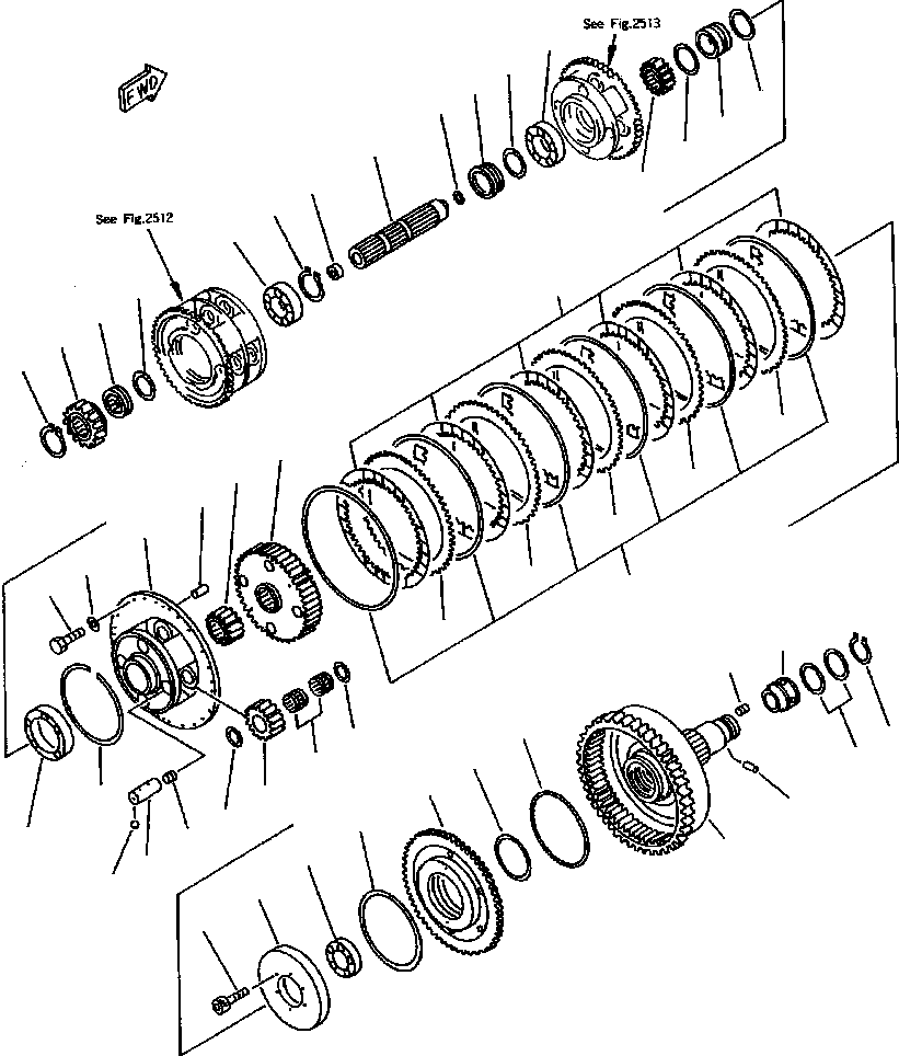 Wheel Loaders Komatsu / WA800-2LC S/N A20020-UP(WA8002LC) / FIG NO. 2514 TRANSMISSION (3RD CLUTCH)(02-032 : 07CZW800.004)