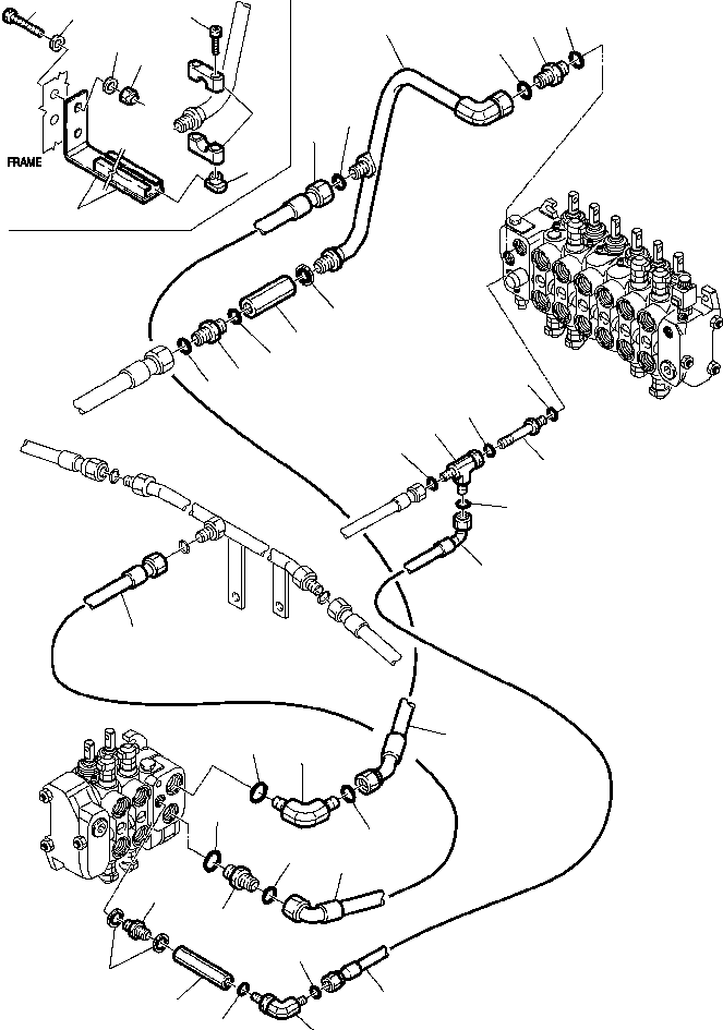 Backhoeloaders Komatsu / WB140PS-2N S/N A40001-A40033(WB140P2N) / FIG. H6520-01A0 HYDRAULIC PIPING - OIL COOLER AND RETURN LINE PUMP TO VALVE(H-068 : H6520-01A0)