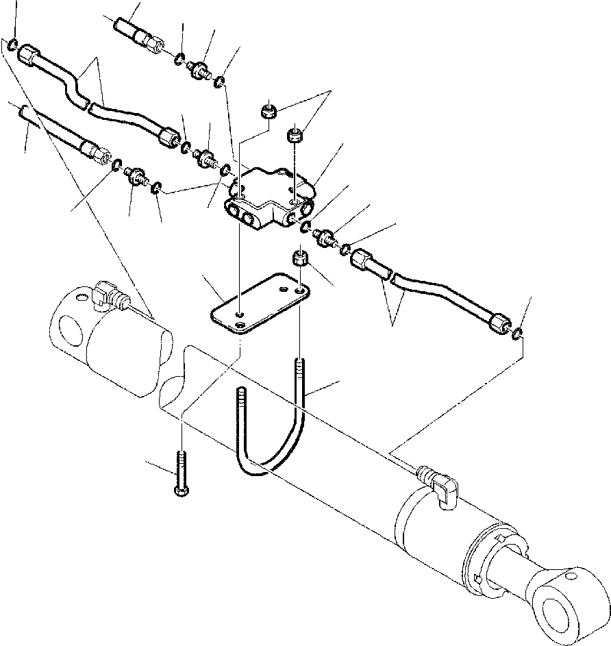 Backhoeloaders Komatsu / WB140PS-2N S/N A40001-A40033(WB140P2N) / FIG. H6735-01A0 HYDRAULIC PIPING - ARM CYLINDER LINE SAFETY VALVE(H-112 : H6735-01A0)