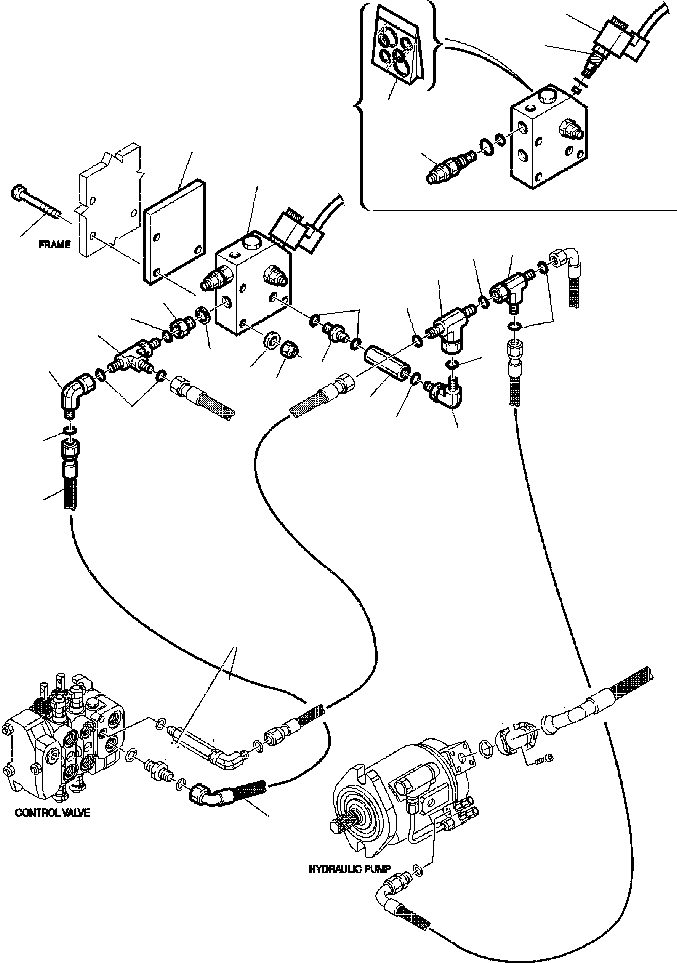 Backhoeloaders Komatsu / WB140PS-2N S/N A40001-A40033(WB140P2N) / FIG. H6940-01A0 HYDRAULIC PIPING - HAMMER PIPING - CONTROL VALVE TO SOLENOID VALVE(H-148 : H6940-01A0)