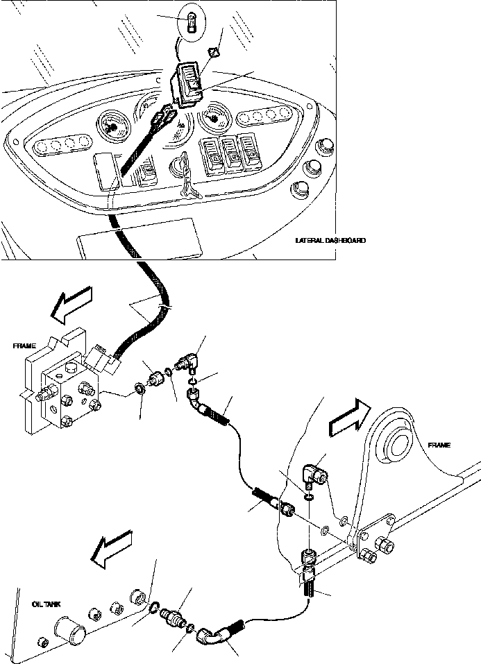 Backhoeloaders Komatsu / WB140PS-2N S/N A40001-A40033(WB140P2N) / FIG. H6980-01A0 HYDRAULIC PIPING - HAMMER PIPING - HAND CONTROL(H-158 : H6980-01A0)