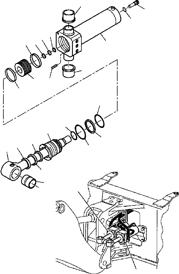 Backhoeloaders Komatsu / WB140PS-2N S/N A40001-A40033(WB140P2N) / FIG. H7250-01A0 BOOM SWING CYLINDER(H-176 : H7250-01A0)