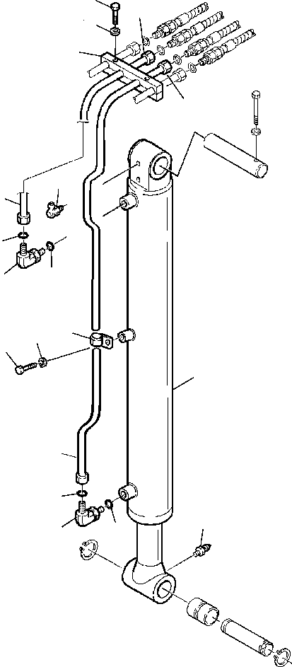 Backhoeloaders Komatsu / WB140PS-2N S/N A40001-A40033(WB140P2N) / FIG. H7360-02A0 JIG ARM CYLINDER PIPING(H-184 : H7360-02A0)