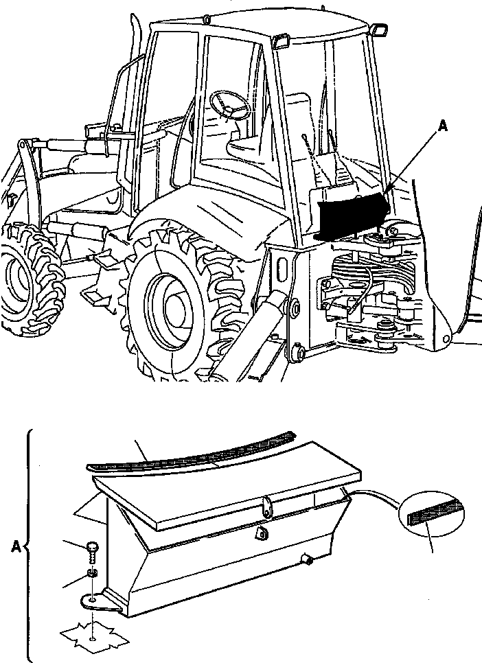 Backhoeloaders Komatsu / WB140PS-2N S/N A40001-A40033(WB140P2N) / FIG. W9910-01A0 TOOL BOX(W-002 : W9910-01A0)