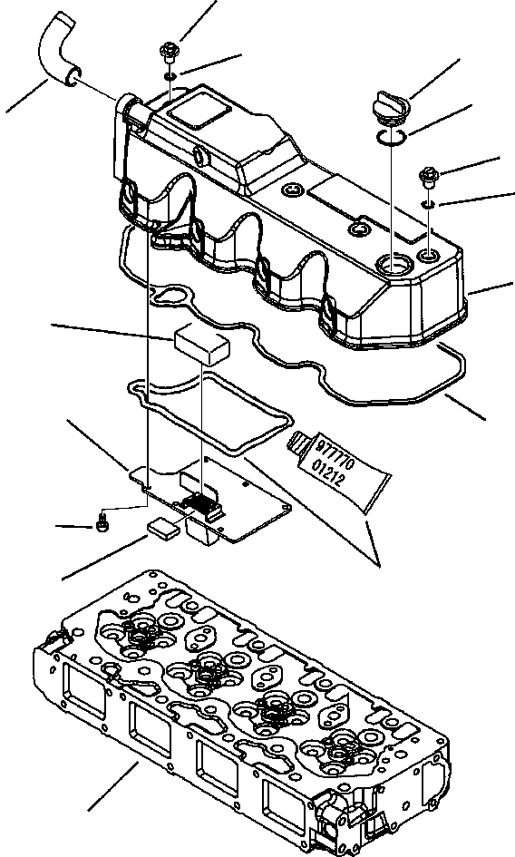 Komatsu parts book diagram for WB140PS-2N S/N A40034-UP: FIG. A0101-01A1  ENGINE - VALVE COVER