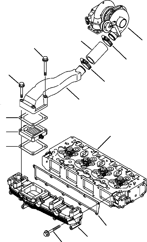 Komatsu parts book diagram for WB140PS-2N S/N A40034-UP: FIG. A0105-01A1  ENGINE - INTAKE MANIFOLD