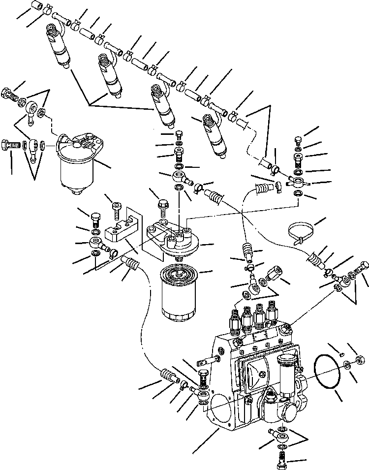Komatsu parts book diagram for WB140PS-2N S/N A40034-UP: FIG. A0130-01A0  ENGINE - FUEL LINES