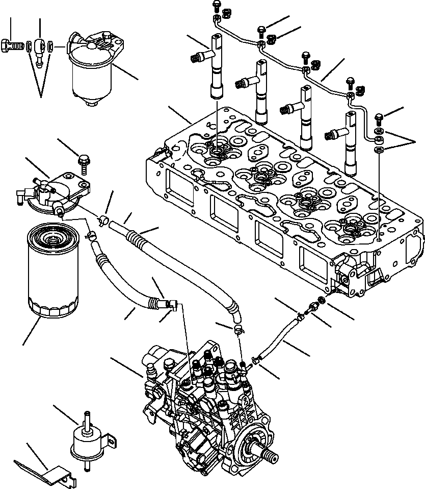 Komatsu parts book diagram for WB140PS-2N S/N A40034-UP: FIG. A0130-01A1  ENGINE - FUEL LINES