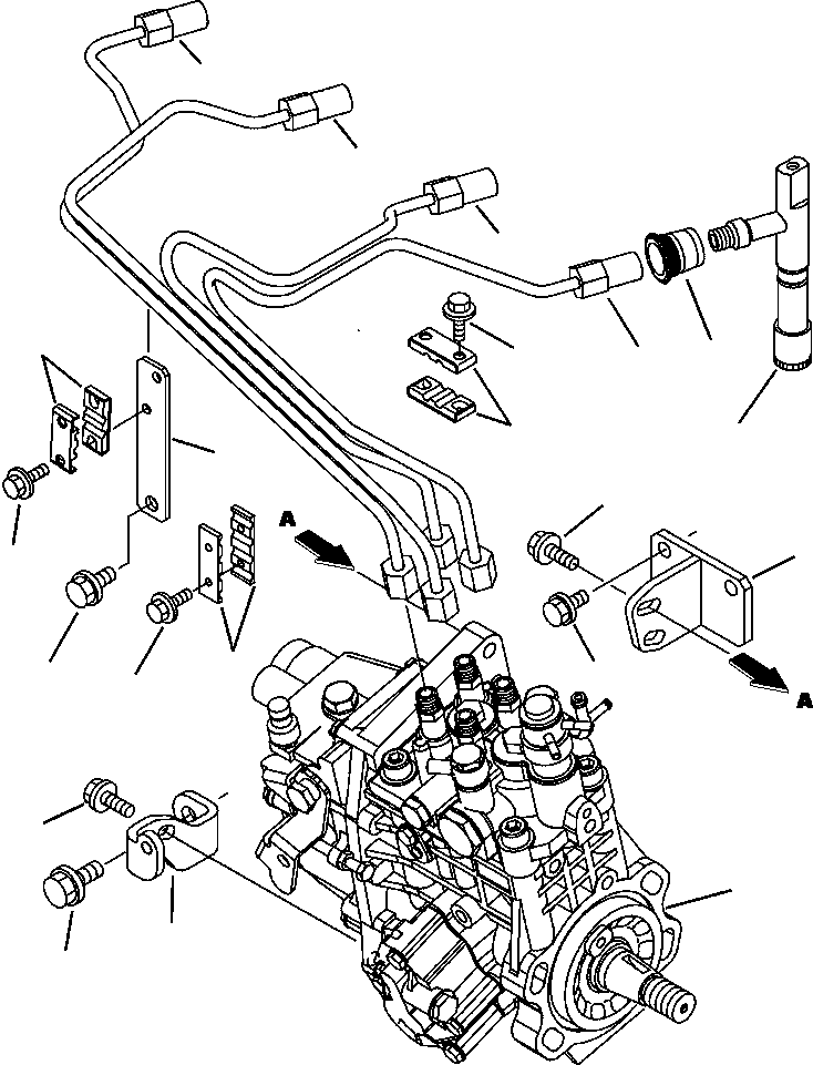 Komatsu parts book diagram for WB140PS-2N S/N A40034-UP: FIG. A0131-01A1  ENGINE - FUEL PIPING