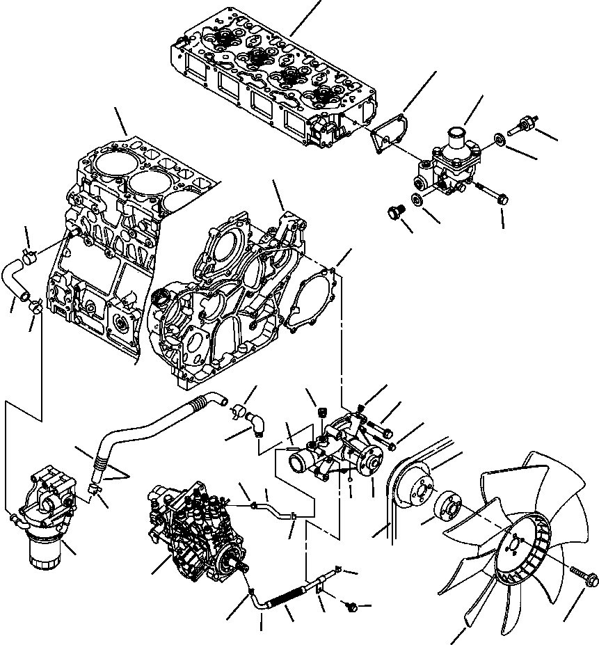 Komatsu parts book diagram for WB140PS-2N S/N A40034-UP: FIG. A0140-01A1  ENGINE - COOLING SYSTEM