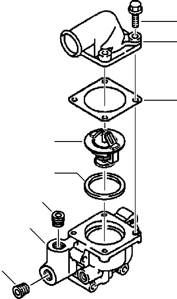 Komatsu parts book diagram for WB140PS-2N S/N A40034-UP: FIG. A0141-01A0  ENGINE - THERMOSTAT