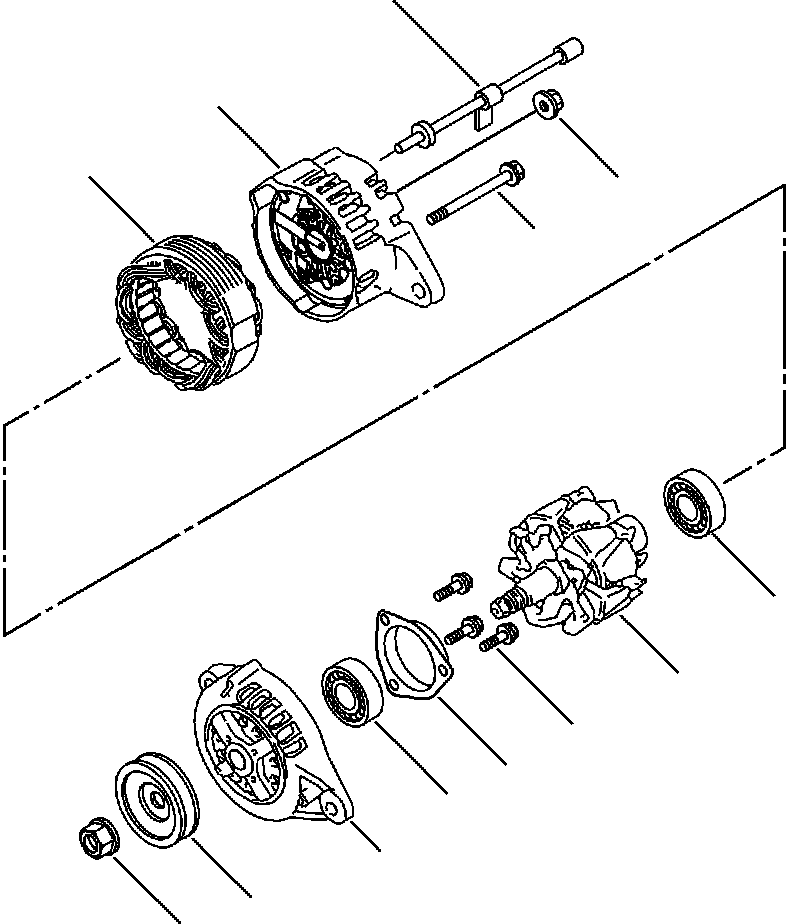 Komatsu parts book diagram for WB140PS-2N S/N A40034-UP: FIG. A0150-01A1  ENGINE - ALTERNATOR