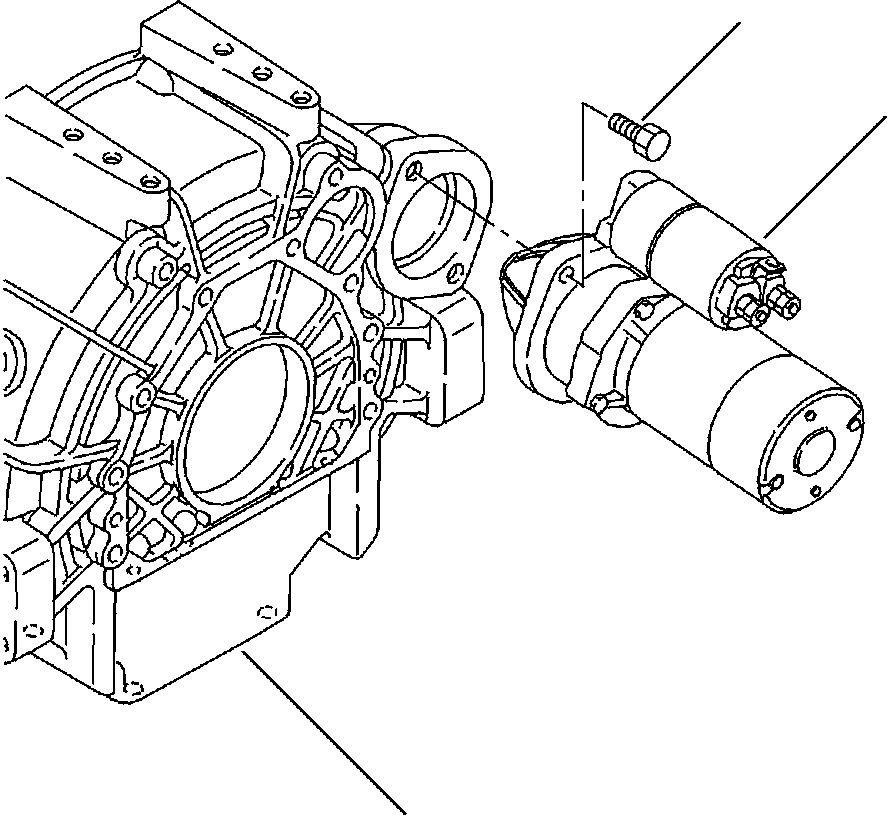 Komatsu parts book diagram for WB140PS-2N S/N A40034-UP: FIG. A0151-01A0  ENGINE - STARTER MOUNTING