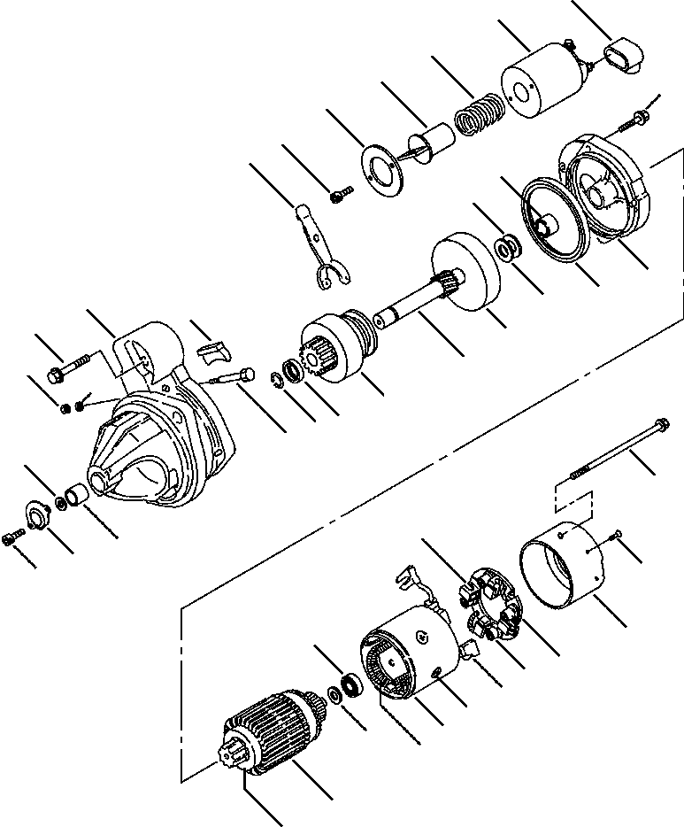 Komatsu parts book diagram for WB140PS-2N S/N A40034-UP: FIG. A0151-01A1  ENGINE - STARTER