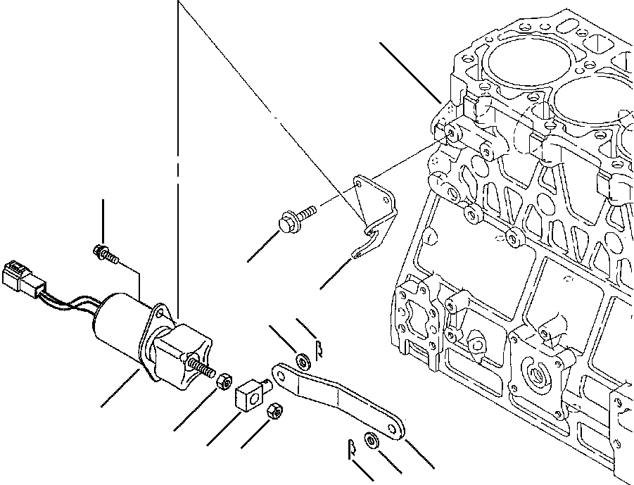 Komatsu parts book diagram for WB140PS-2N S/N A40034-UP: FIG. A0152-01A0  ENGINE - STOP SOLENOID