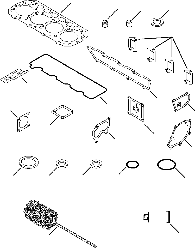 Komatsu parts book diagram for WB140PS-2N S/N A40034-UP: FIG. A0160-01A0  ENGINE - GASKET KIT