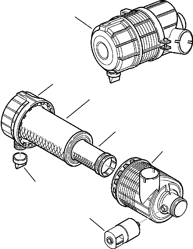 Komatsu parts book diagram for WB140PS-2N S/N A40034-UP: FIG. B1110-01A0 AIR CLEANER