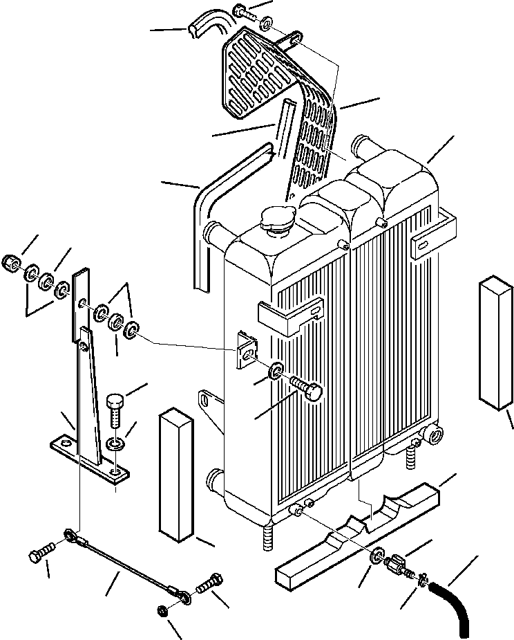 Komatsu parts book diagram for WB140PS-2N S/N A40034-UP: FIG. C1200-01A0 RADIATOR CONNECTIONS