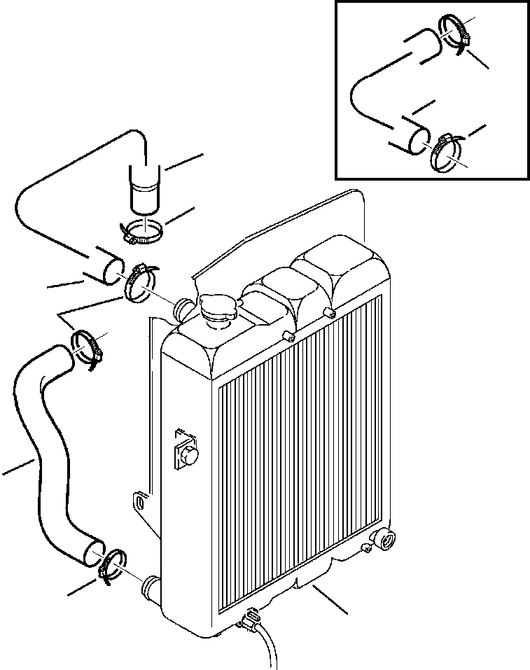 Komatsu parts book diagram for WB140PS-2N S/N A40034-UP: FIG. C1230-01A0 RADIATOR HOSING